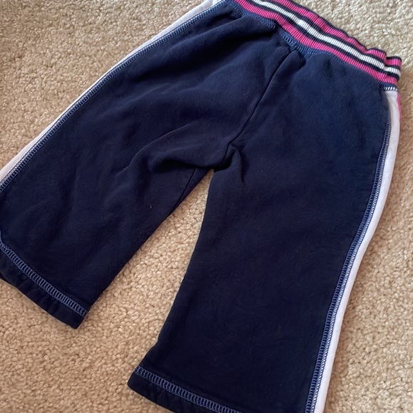 Gap 12-18 month Sweatpants navy blue pink and white - Picture 2 of 4